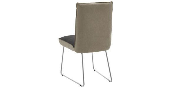 STUHL - Greige/Edelstahlfarben, Design, Textil/Metall (49/93/59cm) - Dieter Knoll