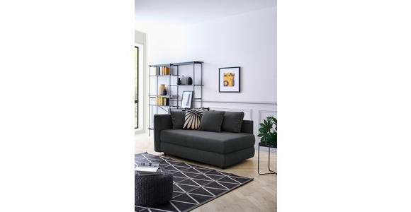 RÉCAMIERE in Flachgewebe Anthrazit - Anthrazit/Schwarz, Design, Kunststoff/Textil (93/71-88/171cm) - Cantus