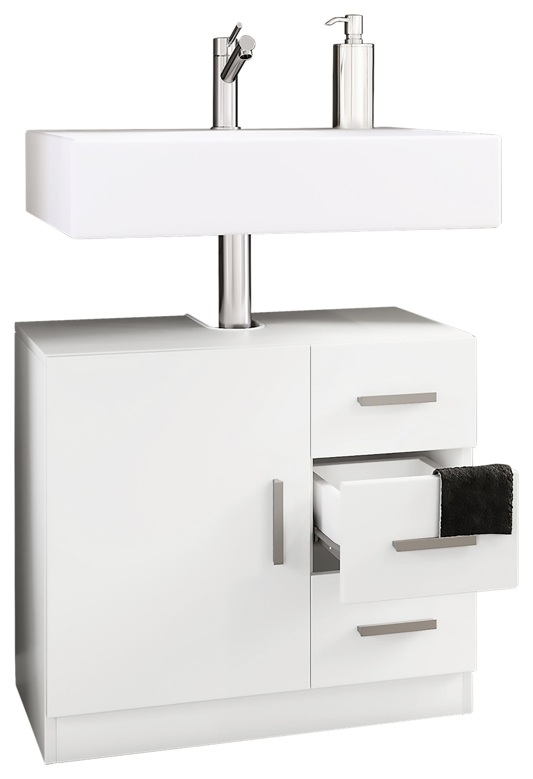 WASCHBECKENUNTERSCHRANK 63/55,8/30 cm  - Weiß/Grau, MODERN, Holzwerkstoff/Kunststoff (63/55,8/30cm) - MID.YOU