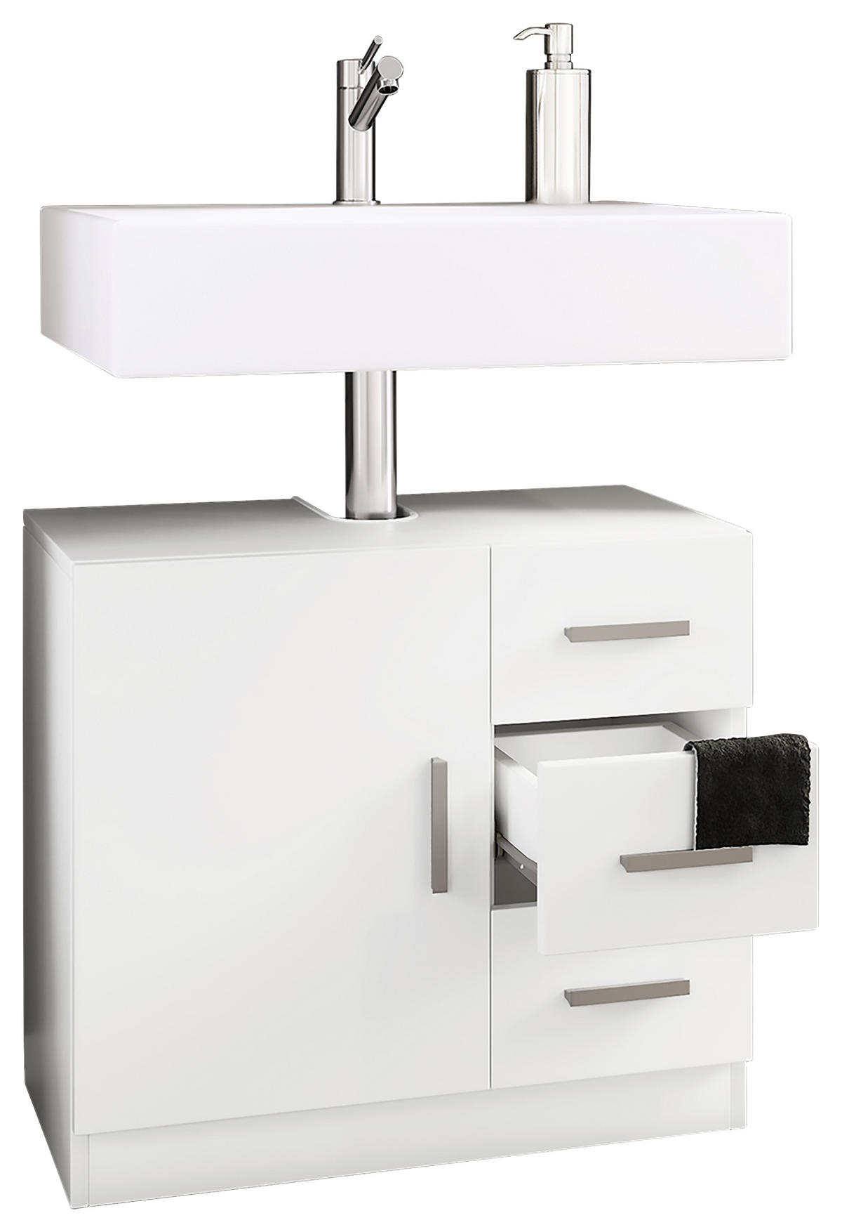 TVÄTTSTÄLLSUNDERSKÅP 63/55,8/30 cm  - vit/grå, Modern, trämaterial/plast (63/55,8/30cm) - MID.YOU