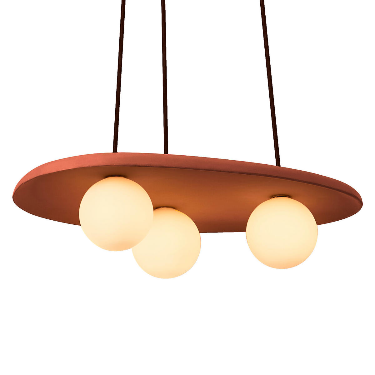 PENDELLEUCHTE 50/38,5/150 cm  - Braun, Natur, Glas/Stein (50/38,5/150cm) - Ledvance