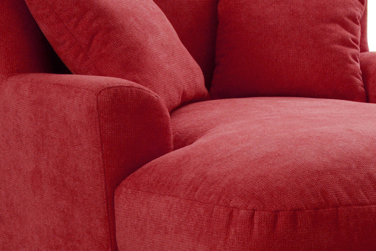 XXL-SESSEL in Rot  - Dunkelbraun/Rot, Modern, Holzwerkstoff/Textil (109/104/145cm) - Sit & More
