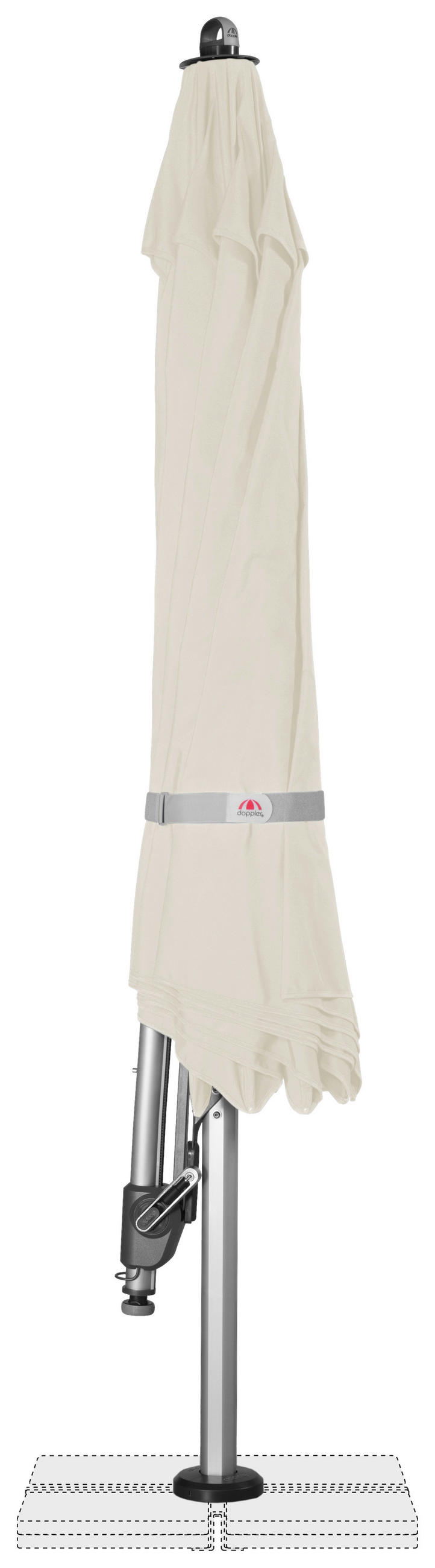AMPELSCHIRM 350 cm Naturfarben  - Silberfarben/Naturfarben, Basics, Textil/Metall (350/350cm) - Doppler