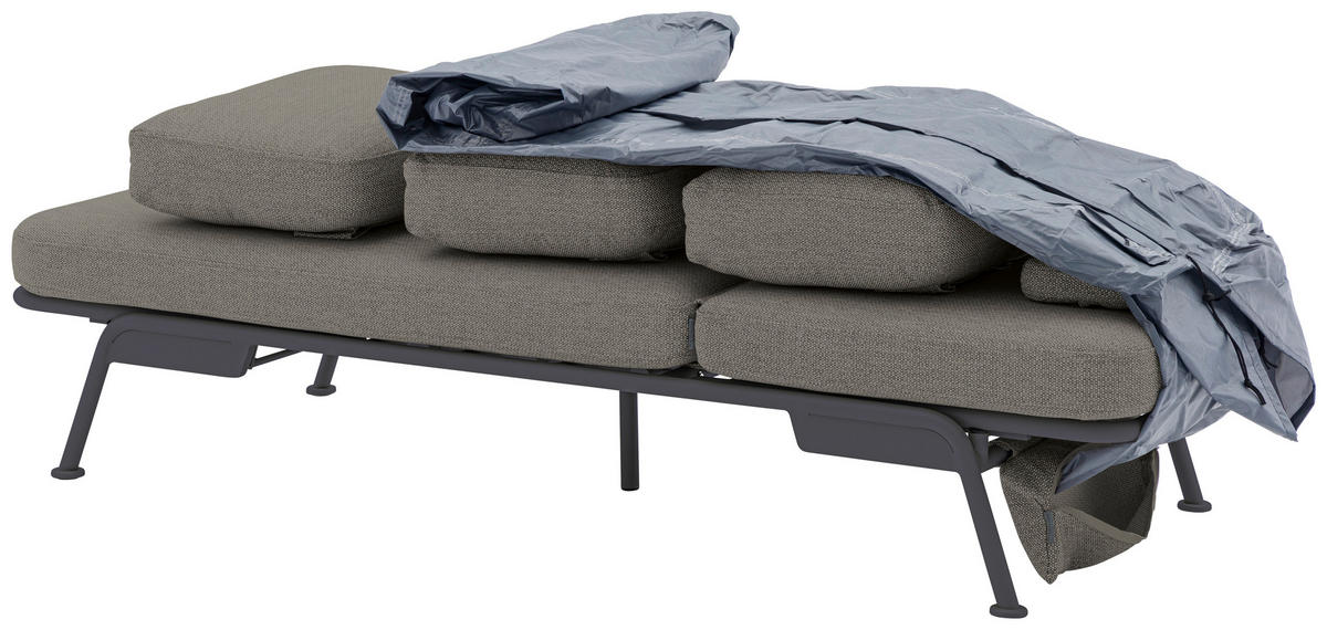 GARTENBANK 198/78/81 cm  Aluminium  - Graphitfarben/Grau, Design, Textil/Metall (198/78/81cm) - Zebra 