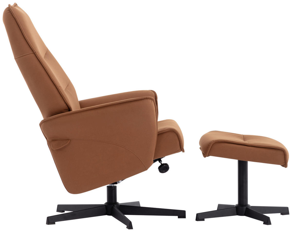 RELAXSESSELSET Mikrofaser    - Currygelb/Schwarz, Design, Textil/Metall (77/109/86cm) - Livetastic
