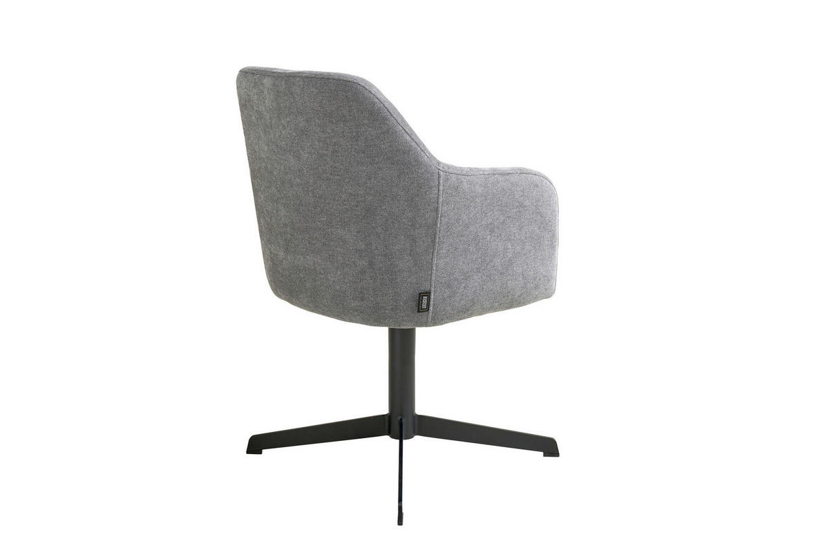 ARMLEHNSTUHL  Sitzfläche 360° drehbar Webstoff  Grau  - Schwarz/Grau, MODERN, Textil/Metall (59/86/63cm) - Schöner Wohnen