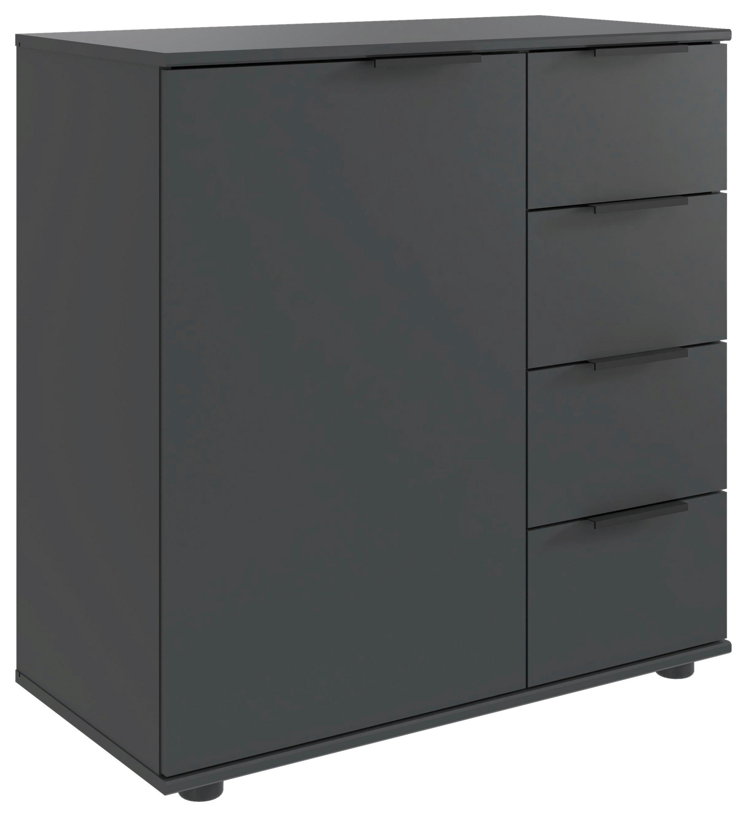 BYRÅ 81/83/41 cm  - grafitfärgad/svart, Design, metall/trämaterial (81/83/41cm) - Carryhome
