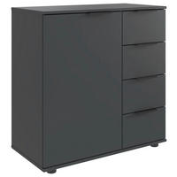 BYRÅ 81/83/41 cm  - grafitfärgad/svart, Design, metall/trämaterial (81/83/41cm) - Carryhome