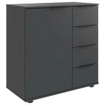KOMMODE , 81/83/41 cm, 4 Schublade(n)  - Schwarz/Graphitfarben, Design, Holzwerkstoff/Kunststoff (81/83/41cm) - Carryhome