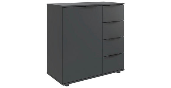 KOMMODE , 81/83/41 cm, 4 Schublade(n)  - Schwarz/Graphitfarben, Design, Holzwerkstoff/Kunststoff (81/83/41cm) - Carryhome
