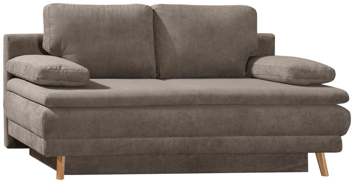 SCHLAFSOFA in Feincord Hellbraun  - Hellbraun/Eiche Artisan, Konventionell, Holz/Textil (198/89/96cm) - Niels Andersson