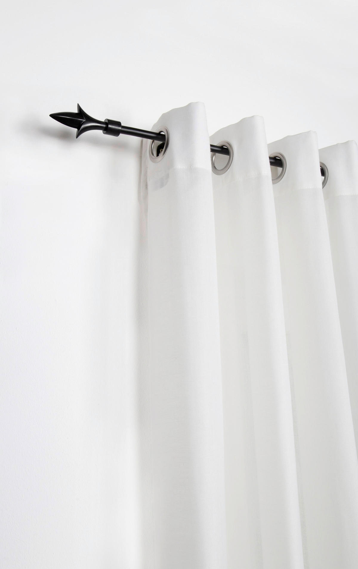 VORHANGSTANGENSET  130 cm  - Schwarz, Basics, Metall (130cm)