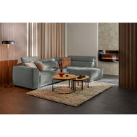 ECKSOFA in Feincord Grau  284/205 cm  - Schwarz/Grau, Design, Kunststoff/Textil (284/205cm) - Xora