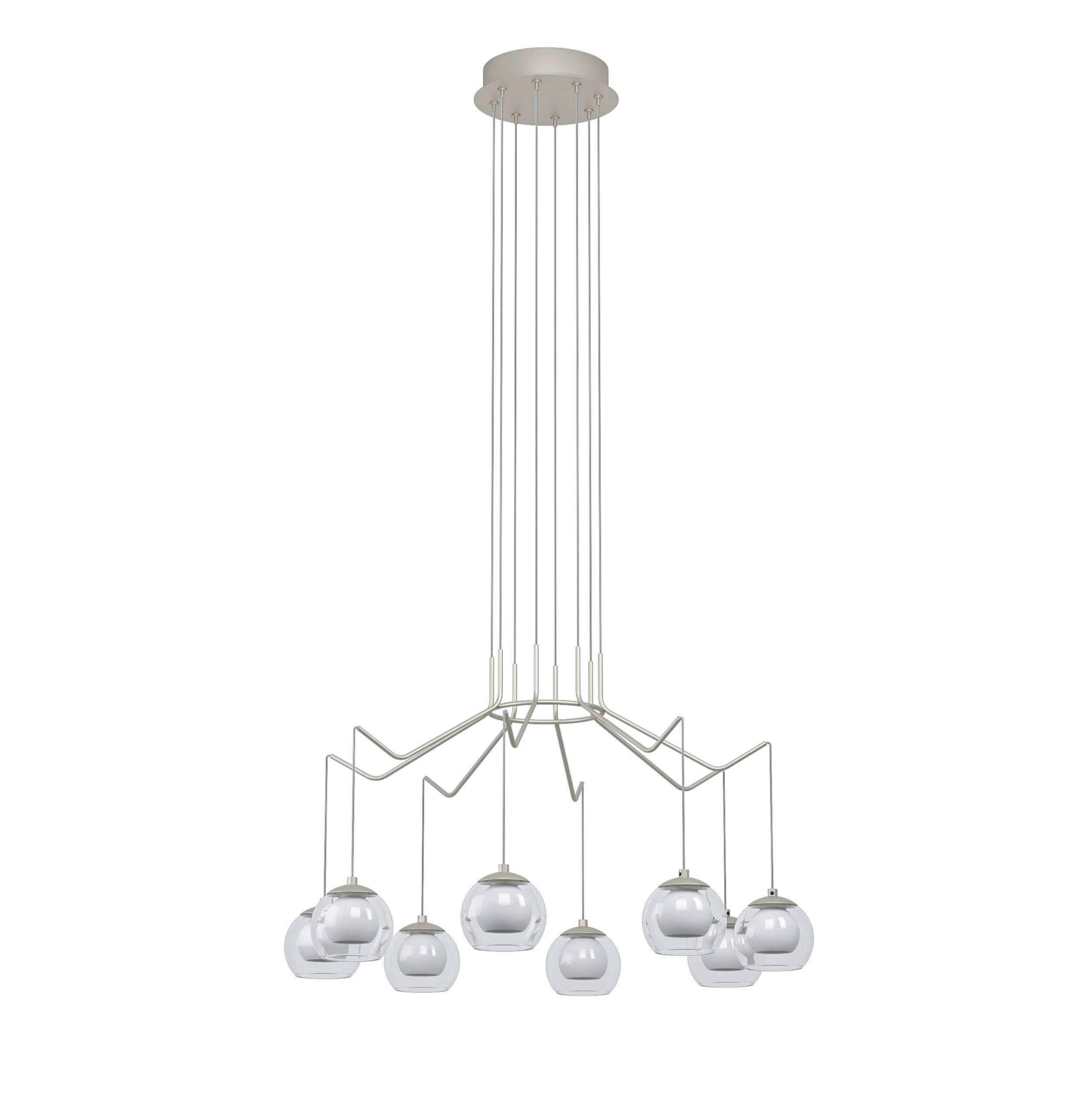 HÄNGELEUCHTE 67/121 cm   - Champagner/Weiß, Design, Glas/Metall (67/121cm) - Eglo