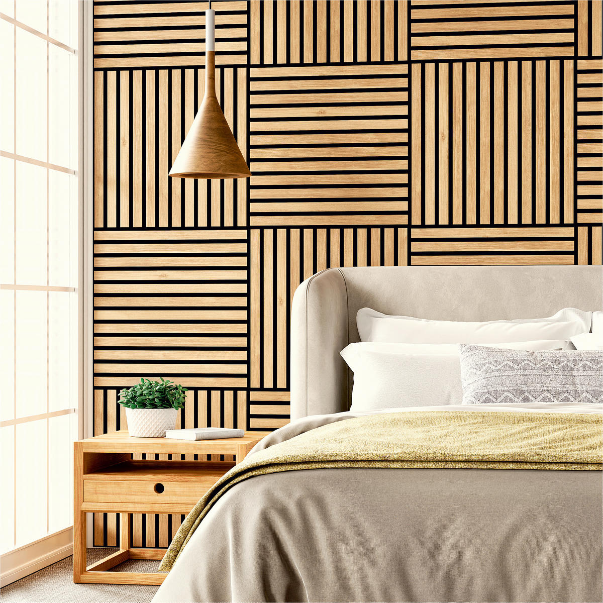 AKUSTIKPANEEL Echtholz Wallution PRO 2 Stück  - Eichefarben, Basics, Holz/Holzwerkstoff (60/60/0.75cm) - Novel