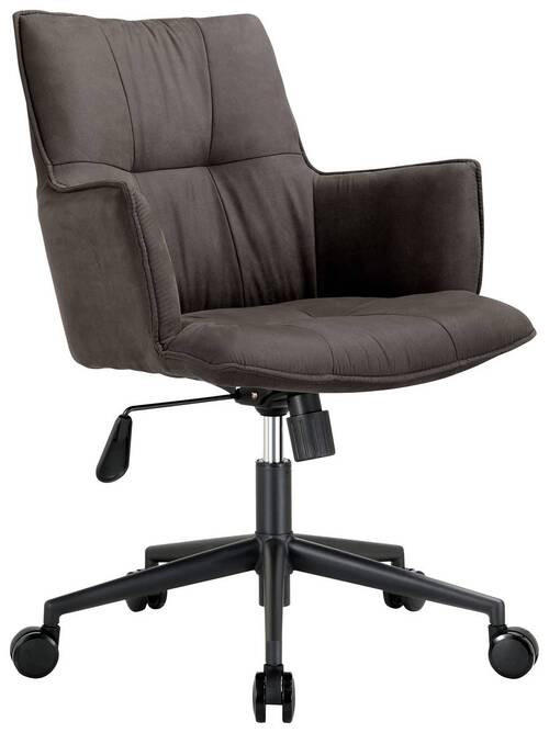 Novel OTOČNÁ STOLIČKA, mikrovlákno, čierna, tmavosivá