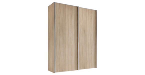 SCHWEBETÜRENSCHRANK  in Sonoma Eiche  - Alufarben/Sonoma Eiche, Design, Holzwerkstoff/Metall (225/222/68cm) - Moderano