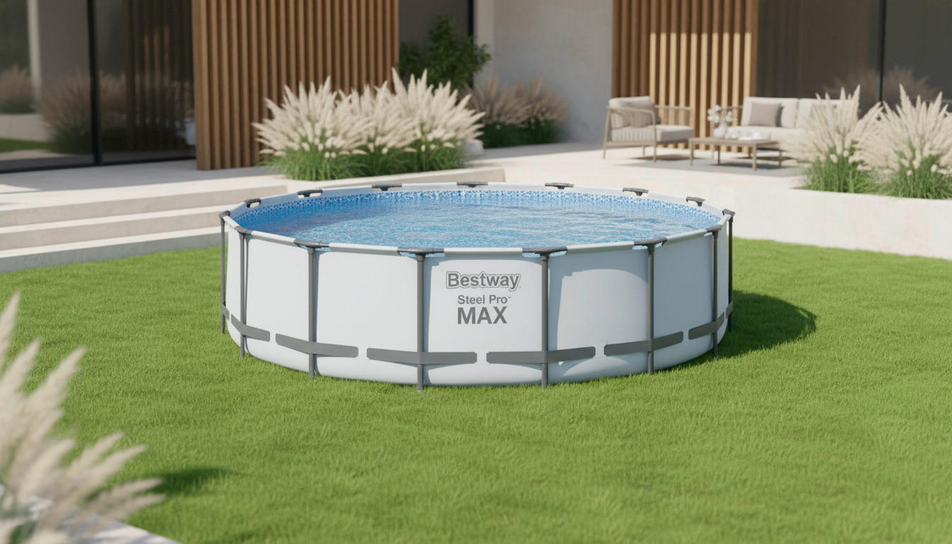 POOLSET 5612ZGS 488/122 cm  - Blau/Weiß, Basics, Kunststoff/Metall (488/122cm) - Bestway