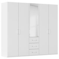 DREHTÜRENSCHRANK 251/223/60 cm 5-türig Weiß  - Weiß, Design, Glas/Holzwerkstoff (251/223/60cm) - Novel