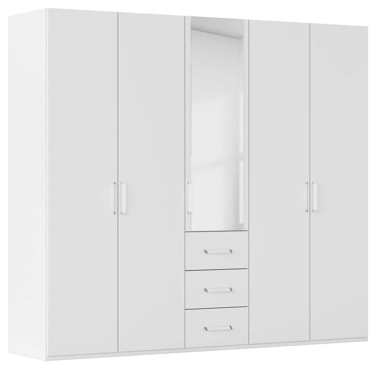 DREHTÜRENSCHRANK 251/223/60 cm 5-türig Weiß  - Weiß, Design, Glas/Holzwerkstoff (251/223/60cm) - Novel