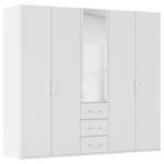 DREHTÜRENSCHRANK  in Weiß  - Weiß, Design, Glas/Holzwerkstoff (251/223/60cm) - Novel