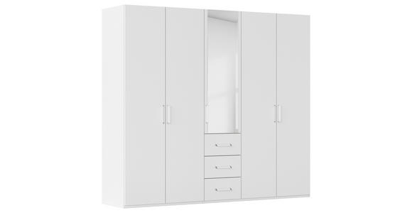 DREHTÜRENSCHRANK  in Weiß  - Weiß, Design, Glas/Holzwerkstoff (251/223/60cm) - Novel
