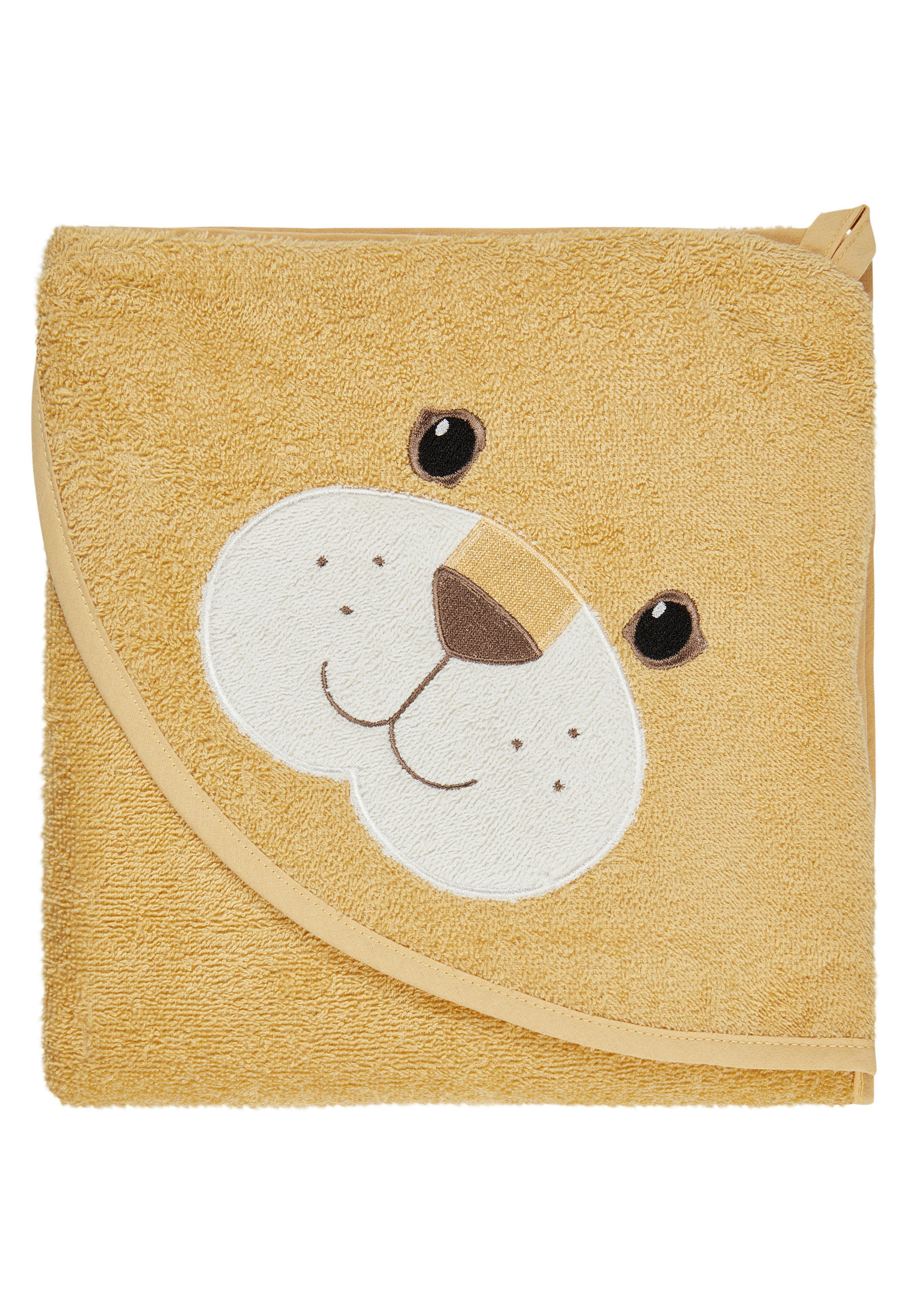 KAPUZENBADETUCH Löwe Leo  - Dunkelgelb, Basics, Textil (100/100/0,5cm) - Sterntaler