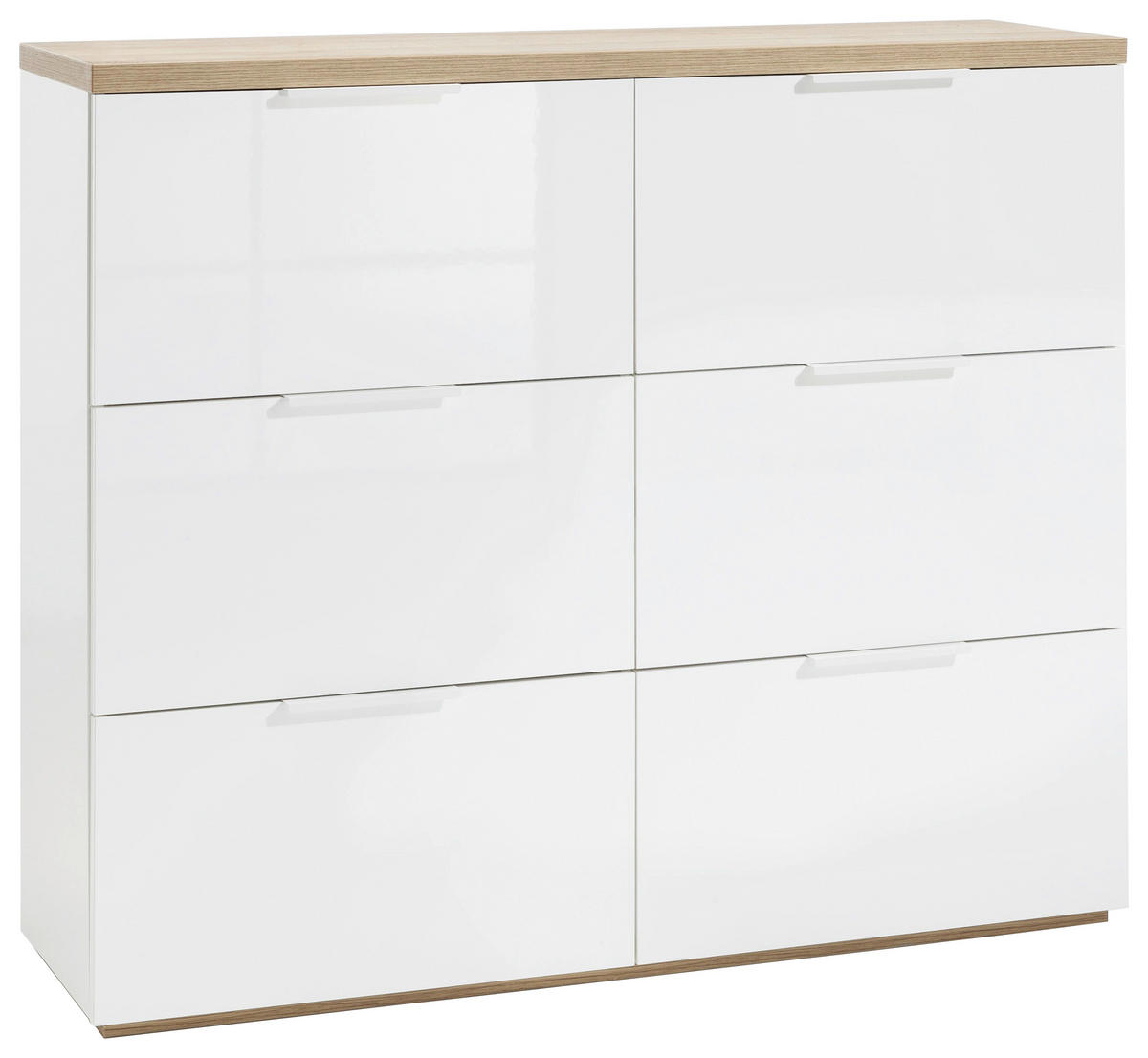 SCHUHSCHRANK Weiß, Eichefarben  - Eichefarben/Weiß, MODERN, Holzwerkstoff/Metall (120/102/35cm) - Carryhome