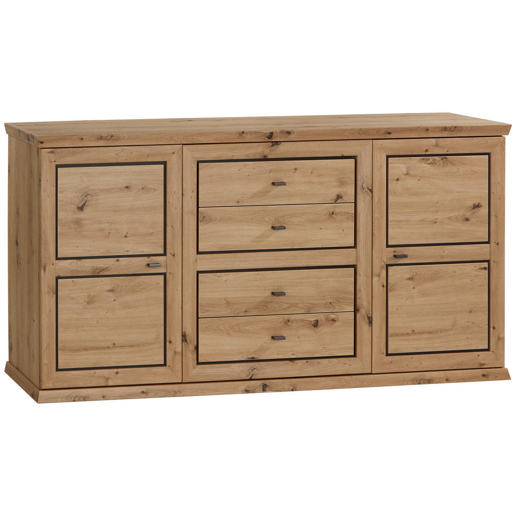 Sideboard 160 Cm Harvey, Eiche Dekor/anthrazit