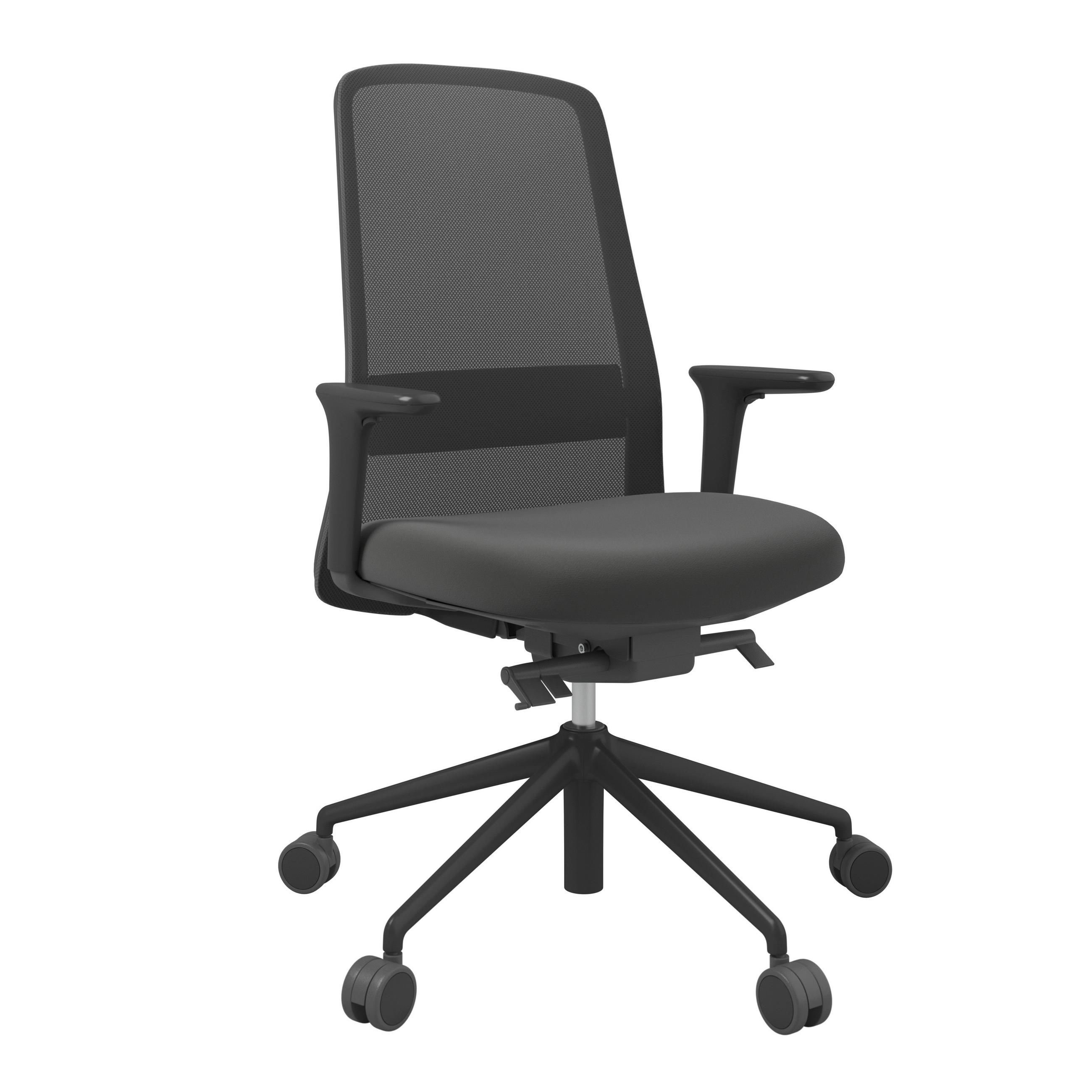 DREHSTUHL Schwarz, Dunkelgrau  - Dunkelgrau/Schwarz, MODERN, Kunststoff/Textil (70/103-115/70cm)