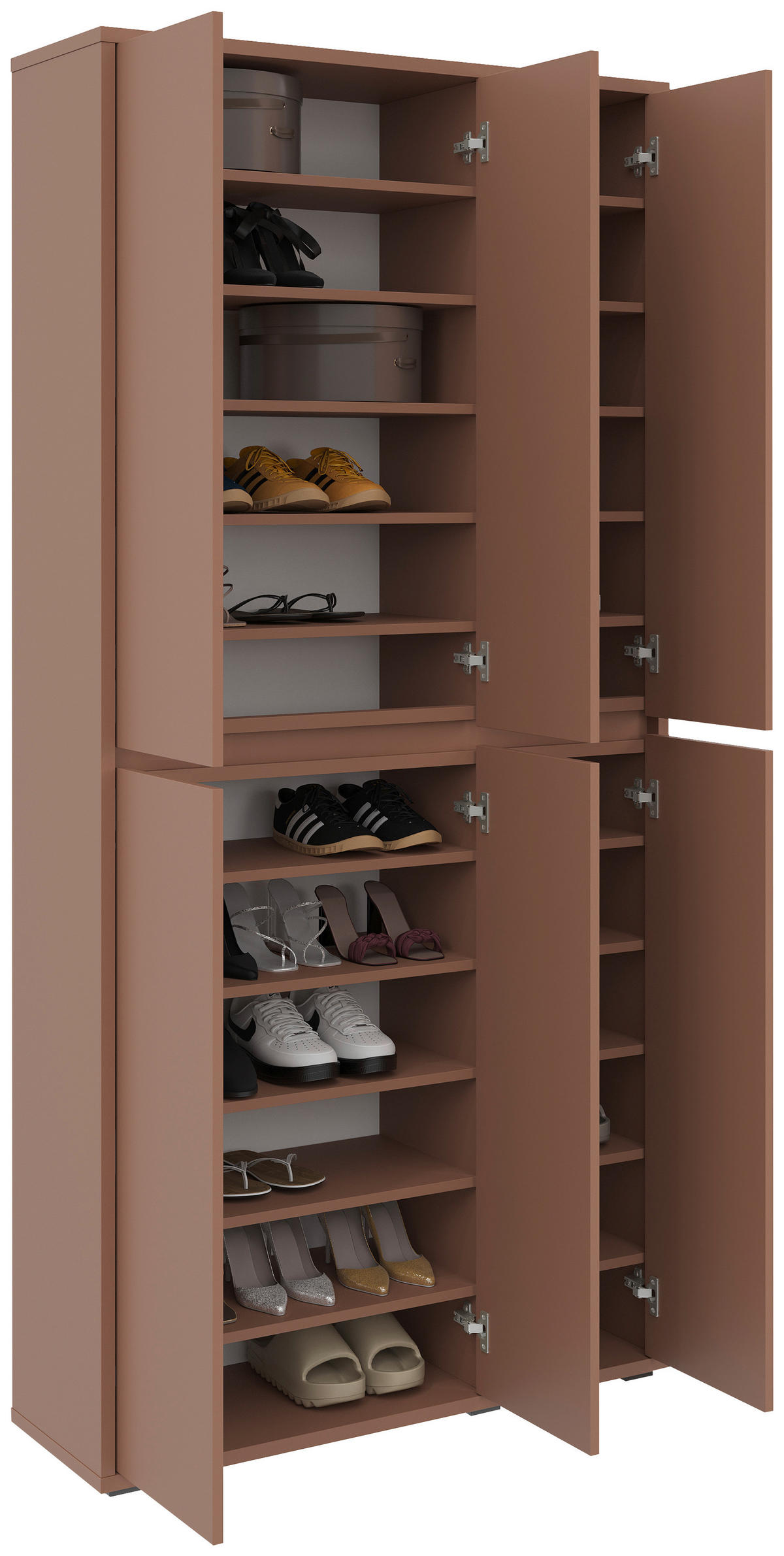 OMARA ZA ČEVLJE terakota - antracit/terakota, Design, umetna masa/leseni material (100/210/34cm) - Xora