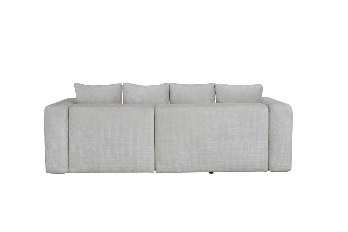 ECKSOFA Creme Chenille Zierkissen, Rückenkissen, Rücken echt  - Creme/Schwarz, MODERN, Kunststoff/Textil (276/188cm) - Milino