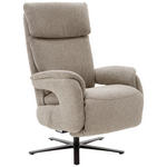 RELAXSESSEL Chenille Relaxfunktion, Rücken echt    - Graubraun/Schwarz, KONVENTIONELL, Textil/Metall (70/117/85cm) - Dieter Knoll