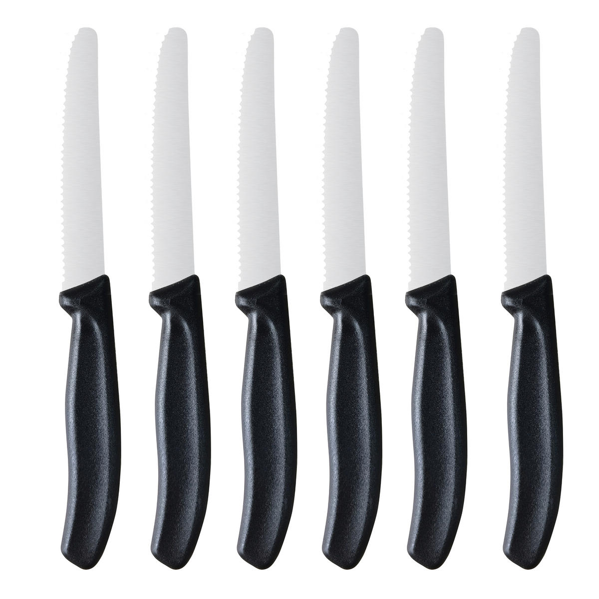 SET DE CUțITE 6 piese  - culoare inox/negru, Basics, plastic/metal (21,5cm) - Boxxx