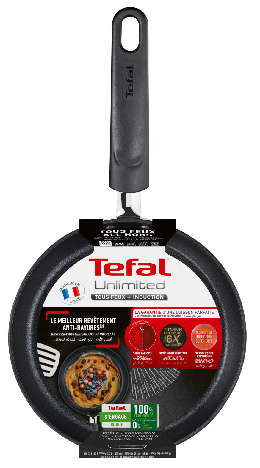 PÁNEV  24 cm  - černá, Basics, kov (24cm) - Tefal