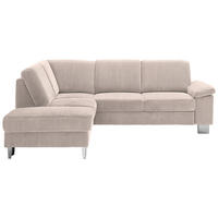 ECKSOFA  in Cord Hellbraun  200/248 cm  - Hellbraun/Edelstahlfarben, KONVENTIONELL, Textil/Metall (200/248cm) - Beldomo System