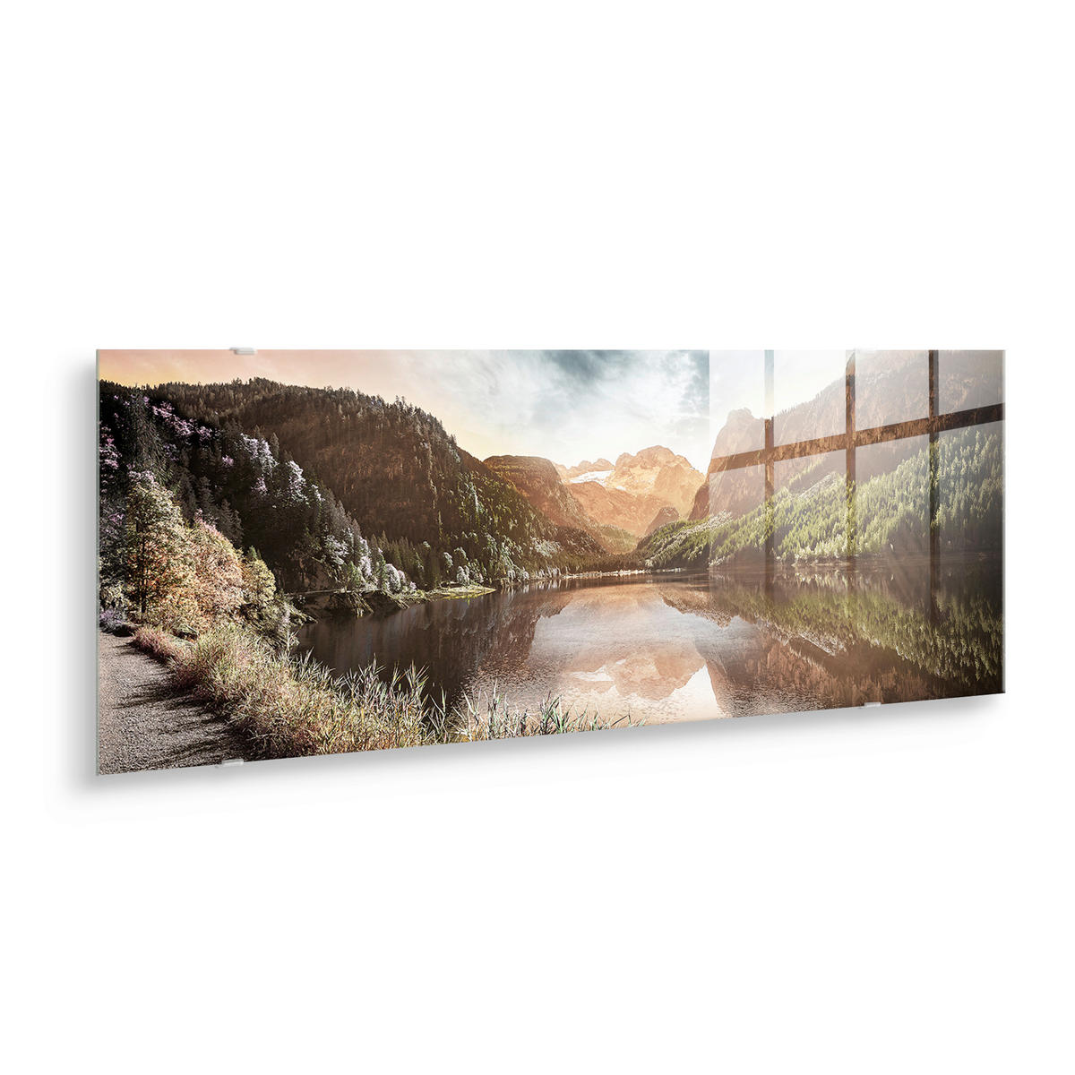 GLASBILD Landschaft & Natur 125/50 cm  - Multicolor, Basics, Glas/Papier (125/50cm)