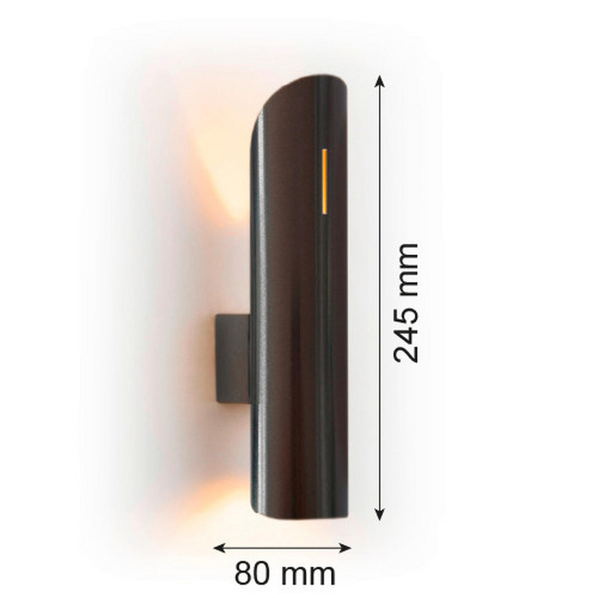 WANDLEUCHTE   - Schwarzchrom, Basics, Metall (24,5/5,5/8cm)