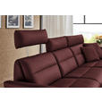 ECKSOFA in Echtleder Bordeaux  300/157 cm  - Bordeaux/Schwarz, Design, Leder/Metall (300/157cm) - Dieter Knoll