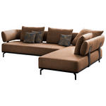 ECKSOFA Palio in Flachgewebe Honig  302/237 cm  - Schwarz/Honig, Design, Textil/Metall (302/237cm) - Dieter Knoll