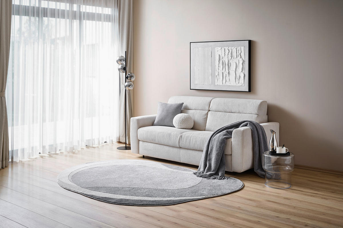 SCHLAFSOFA Cord Creme  - Creme/Schwarz, Design, Kunststoff/Textil (200/84/98cm) - Novel