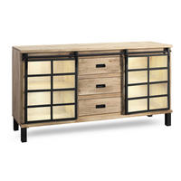 SIDEBOARD 175/90/42 cm  - Graubraun/Schwarz, LIFESTYLE, Glas/Holz (175/90/42cm) - Landscape