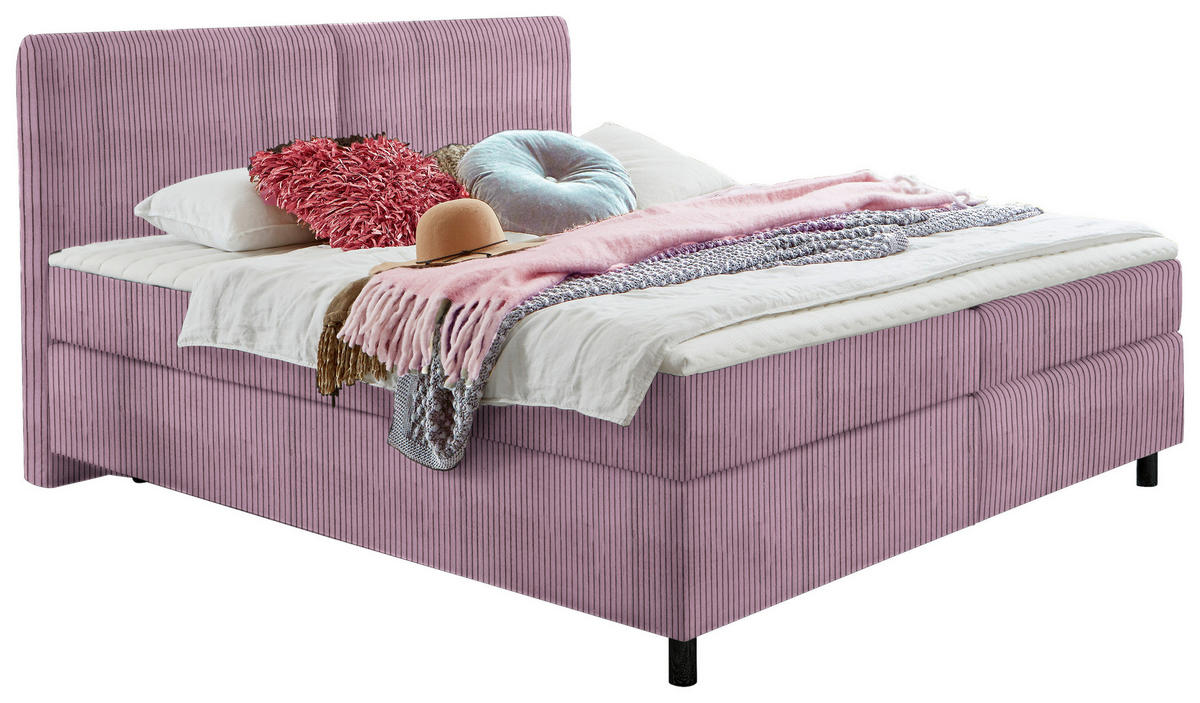 BOXSPRINGBETT 160/200 cm  in Lila  - Lila/Schwarz, Konventionell, Kunststoff/Textil (160/200cm) - Hom`in
