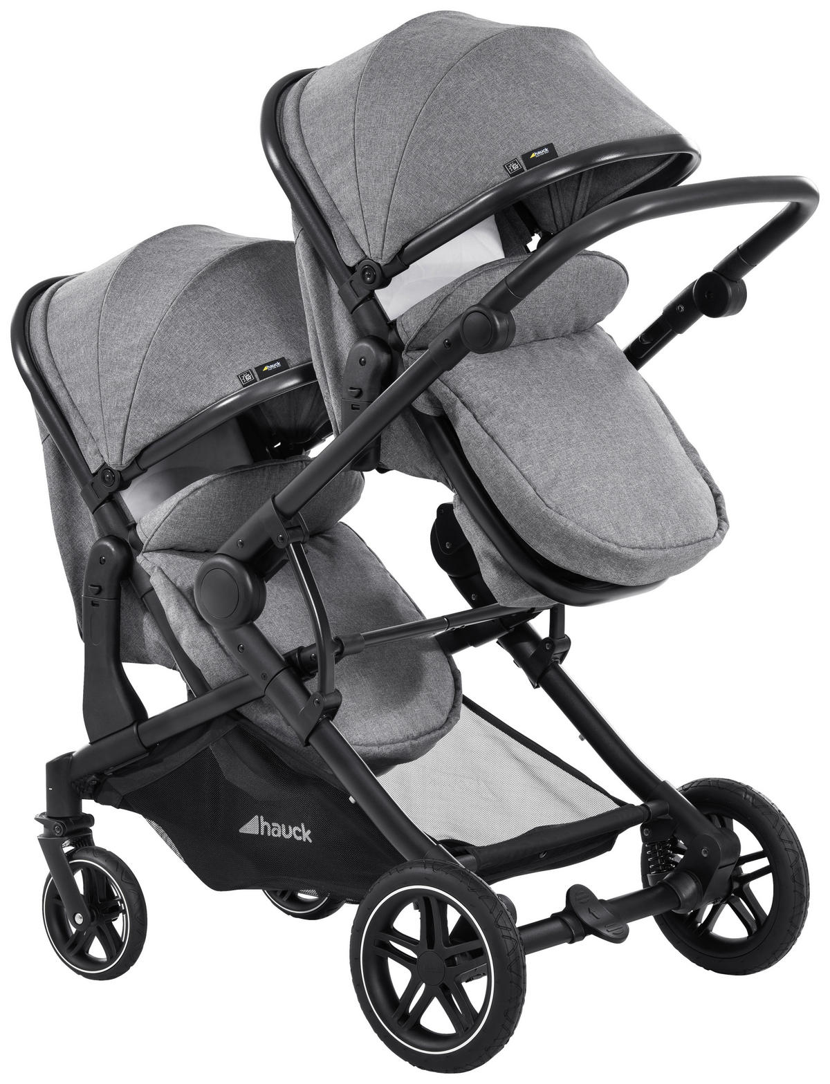 ZWILLINGSWAGEN ATLANTIK TWIN  - Schwarz/Grau, Basics, Textil/Metall (125/64/108cm) - Hauck