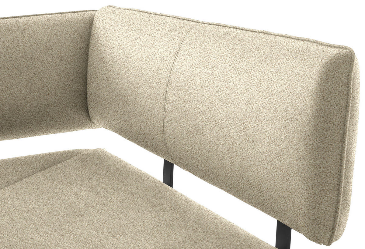 ECKBANK 190/150 cm  in Schwarz, Beige  - Beige/Schwarz, MODERN, Textil/Metall (190/150cm) - Cantus