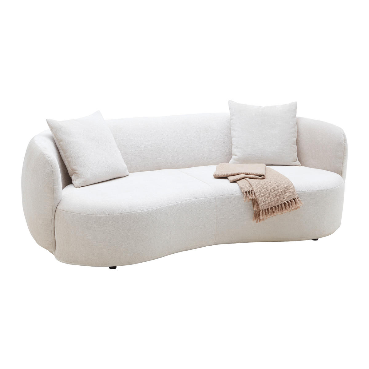 BIG SOFFA i chenille beige  - beige/svart, Modern, textil/plast (235/72/110cm) - MID.YOU