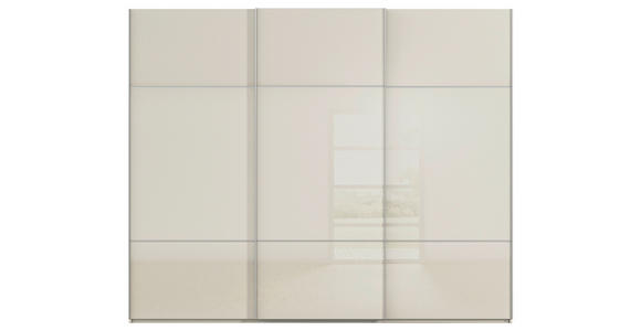 SCHWEBETÜRENSCHRANK 271/223/68 cm 3-türig Champagner  - Champagner/Alufarben, KONVENTIONELL, Glas/Holzwerkstoff (271/223/68cm) - Novel
