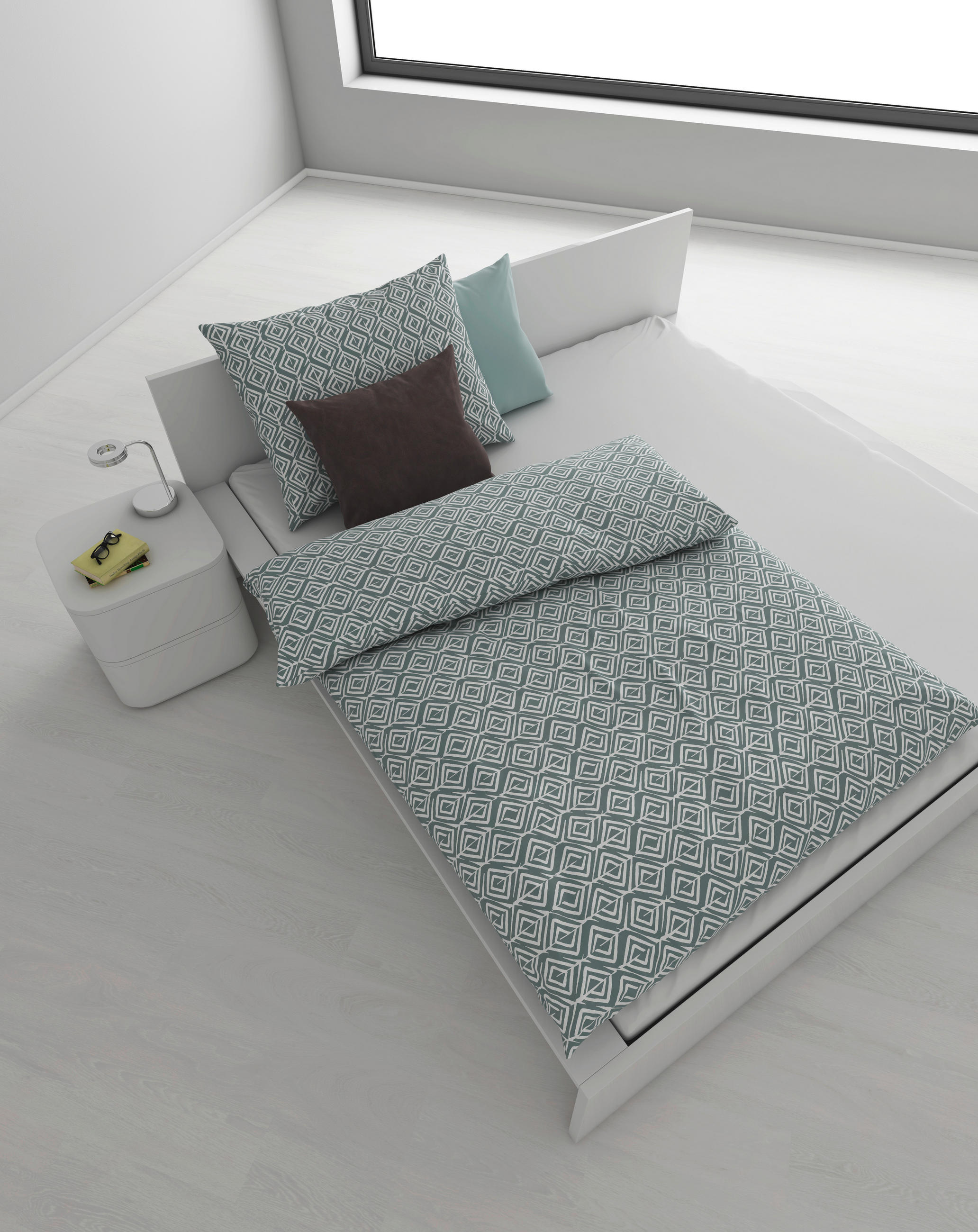 POSTELJINA CHRISI 140/200 cm kreton srebrna  - srebrna, Dizajnerski, tekstil (140/200cm) - Boxxx