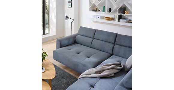 ECKSOFA in Feincord Anthrazit 280/205 cm - Anthrazit/Schwarz, Design, Textil/Metall (280/205cm) - Xora