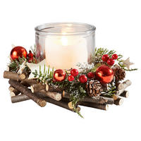 NÁDOBKA NA ČAJOVOU SVÍČKU dřevo, plast, sklo, kompozitní dřevo - vícebarevná, Lifestyle, dřevo/kompozitní dřevo (20/20/11cm) - X-Mas